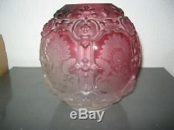 Victorian cranberry oil lamp shade