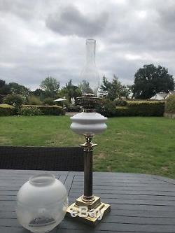 Victorian glass oil lamp