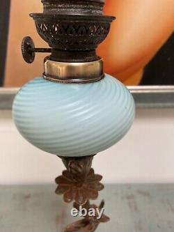 Victorian griffin oil lamp blue wrythen font