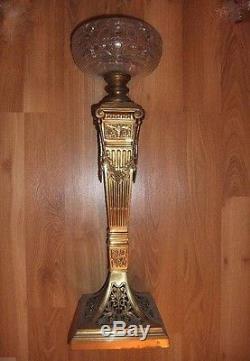 Victorian lamp oil Cut Crystal Bronze Empire style