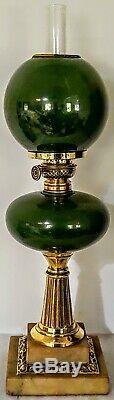 Victorian medium size oil lamp, complete working, no damage, P & A Victor burner