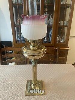 Victorian oil lamp corinthian pedestal