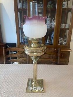 Victorian oil lamp corinthian pedestal