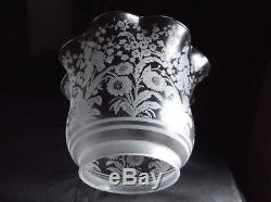 Victorian signed Saint Louis Glass Crystal Duplex Oil Lamp Shade. 4 fit