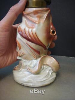 Victorian very rare Fish Nursery Oil Lamp complete c1880
