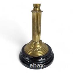 Vinatge Oil Lamp Cranberry Glass T Rowatt & Sons Brass Pedestal Stone Base