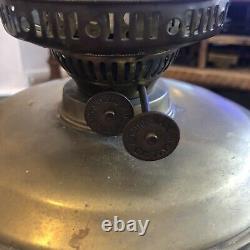 Vintage Antique Brass Duplex Corinthian Column Oil Lamp
