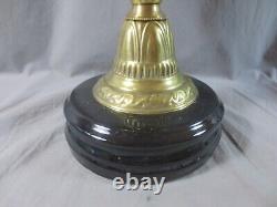 Vintage Antique Brass Oil Lamp & White Oil Lamp Shade