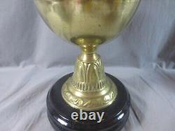 Vintage Antique Brass Oil Lamp & White Oil Lamp Shade