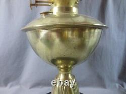 Vintage Antique Brass Oil Lamp & White Oil Lamp Shade