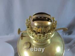 Vintage Antique Brass Oil Lamp & White Oil Lamp Shade