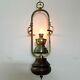 Vintage Antique -Oil Lamp Victorian Brass & Wood Hanging Home Working Decorative