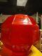 Vintage Antique Red Glass Octagon Shaped Oil Lamp Shade