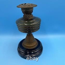 Vintage Antique Victorian Oil Lamp Brass Glass with Chimney Untested
