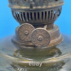 Vintage Antique Victorian Oil Lamp Brass Glass with Chimney Untested