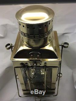 Vintage Brass & Glass Ship /Marine Oil Lamp Lanterns