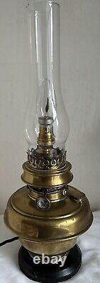 Vintage Brass Oil Lamp By Sherwoods Birmingham Converted To Mains Power Tested
