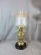 Vintage Brass Oil Lamp Complete With Etched Shade Shepards Hut Oil Lamp