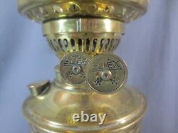 Vintage Brass Oil Lamp Complete With Etched Shade Shepards Hut Oil Lamp