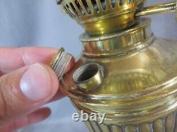 Vintage Brass Oil Lamp Complete With Etched Shade Shepards Hut Oil Lamp