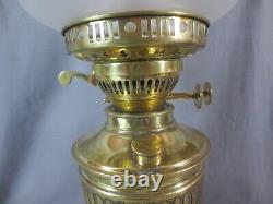 Vintage Brass Oil Lamp Complete With Etched Shade Shepards Hut Oil Lamp