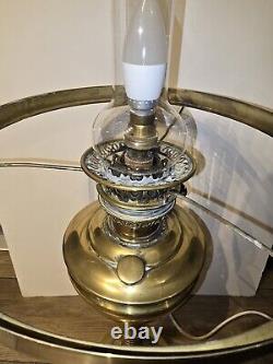 Vintage Brass Veritas Oil Lamp Converted To Electric 70cm