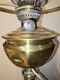 Vintage Brass Veritas Oil Lamp Converted To Electric 70cm