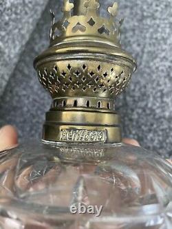 Vintage Cut Glass Oil Lamp Font and burner