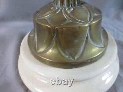 Vintage English Made Duplex Oil Lamp And Glass Tulip Oil Lamp Shade