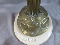 Vintage English Made Duplex Oil Lamp And Glass Tulip Oil Lamp Shade