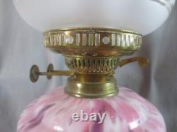 Vintage English Made Duplex Oil Lamp And Glass Tulip Oil Lamp Shade