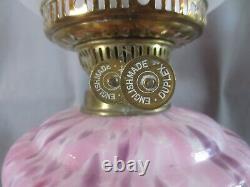 Vintage English Made Duplex Oil Lamp And Glass Tulip Oil Lamp Shade