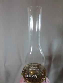 Vintage English Made Duplex Oil Lamp And Glass Tulip Oil Lamp Shade