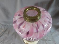 Vintage English Made Duplex Oil Lamp And Glass Tulip Oil Lamp Shade