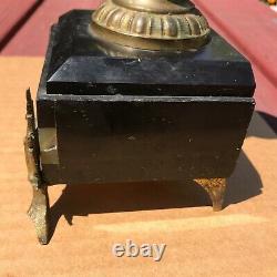 Vintage French Victorian Oil Lamp/ Candle Holder Marble Onyx Brass