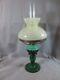 Vintage Glass Oil Lamp Complete With Chimney & Shade Shepards Hut Oil Lamp