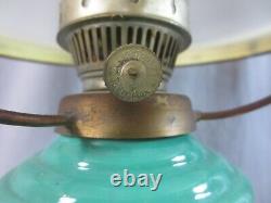 Vintage Glass Oil Lamp Complete With Chimney & Shade Shepards Hut Oil Lamp