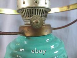 Vintage Glass Oil Lamp Complete With Chimney & Shade Shepards Hut Oil Lamp