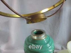 Vintage Glass Oil Lamp Complete With Chimney & Shade Shepards Hut Oil Lamp