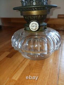 Vintage Hinks No. 2 Duplex Oil Burner Lamp Cut Class Very Good Used Condition