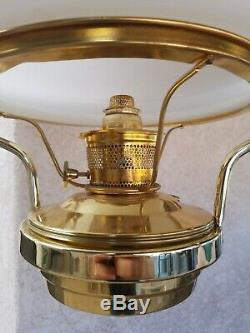 Vintage Original Complete Aladdin Hanging Train Oil Lamp Shade Chimney Nos