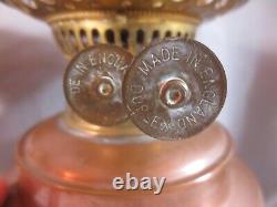 Vintage Pair Brass Copper Duplex Oil Lamps & Chimneys Shepherds Hut Oil Lamp