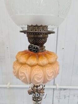 Vintage Victorian Hinks & Sons Glass Duplex Oil Lamp