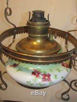 Vintage Victorian Style Hanging Oil Lamp Chandelier Light Fixture Nice! LQQK