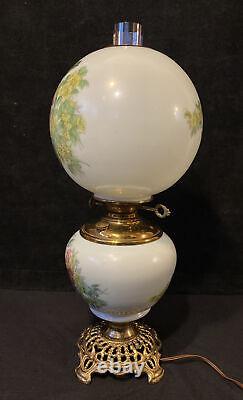 Vintage Victorian Style Pittsburgh Success Painted Hurricane Oil Lamp GWTW