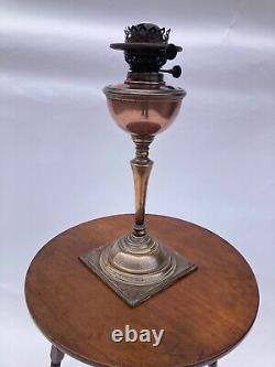 W. A. S Benson Copper Oil Lamp, Square Base model