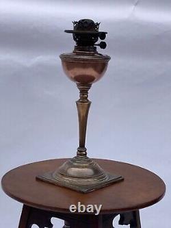 W. A. S Benson Copper Oil Lamp, Square Base model