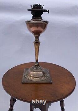 W. A. S Benson Copper Oil Lamp, Square Base model