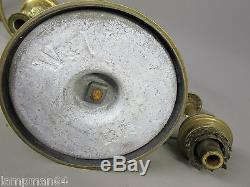 WILD & WESSEL / HARVARD STUDENT OIL LAMP COMPLETE WITH SATIN GLASS SHADE