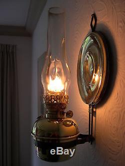 Working Kerosene Duplex Oil Caravan Lamp Kitchen Lamp Brass Reflector E&g Drgm